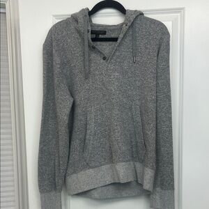 Men’s M Banana Republic Heather Gray Hooded Pullover Sweater